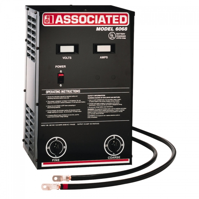 Associated Equipment Model 6068 Parallel Battery Charger, Charges  up to 36 - 12 Volt Batteries in under 24 hours.