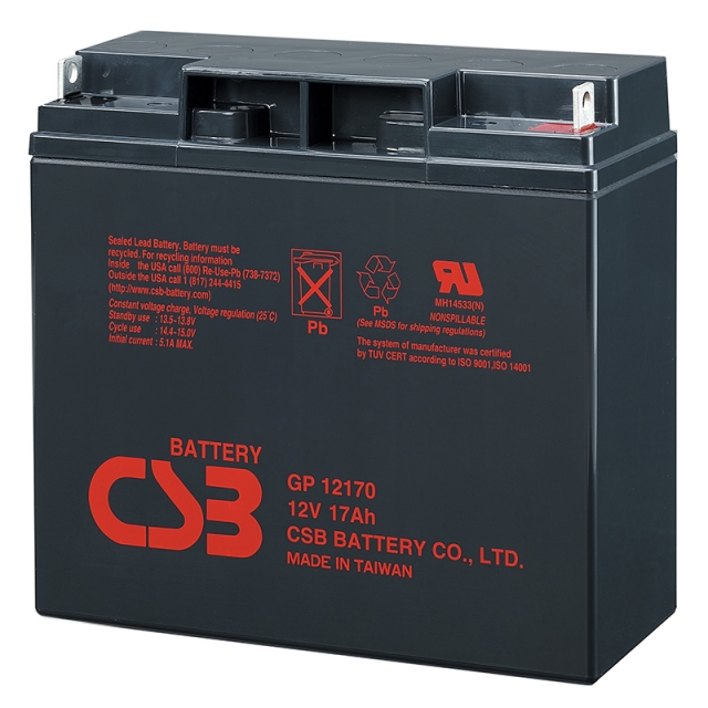 CSB GP12170 12 Volt 17 Ah Sealed Lead Acid Battery