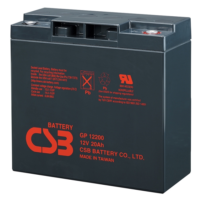 CSB GP12200 12 Volt 20 Ah Sealed Lead Acid Battery