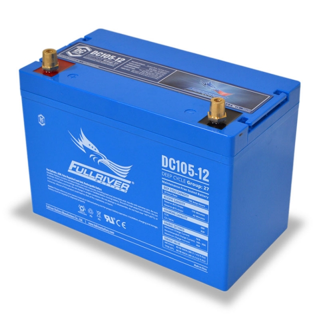 Fullriver DC105-12 Group Size 27 Deep Cycle Battery Left