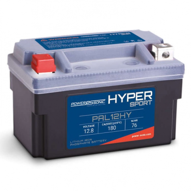 Hyper Sport PAL12HY, by Power Sonic, is a high performance, light weight, lithium iron phosphate (LiFePO4) starting battery for select power sports vehicles. 