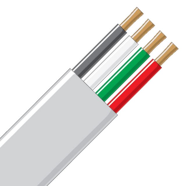 Jacketed Wire - 4 Conductor 14 Gauge White, Black, Green & Red