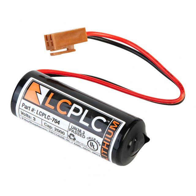 LCPLC-704 - Low Cost PLC Battery for GE Fanuc CR17450SE-R, A98L-0031-0012, A02B-0200-K102 3V 2400MAH