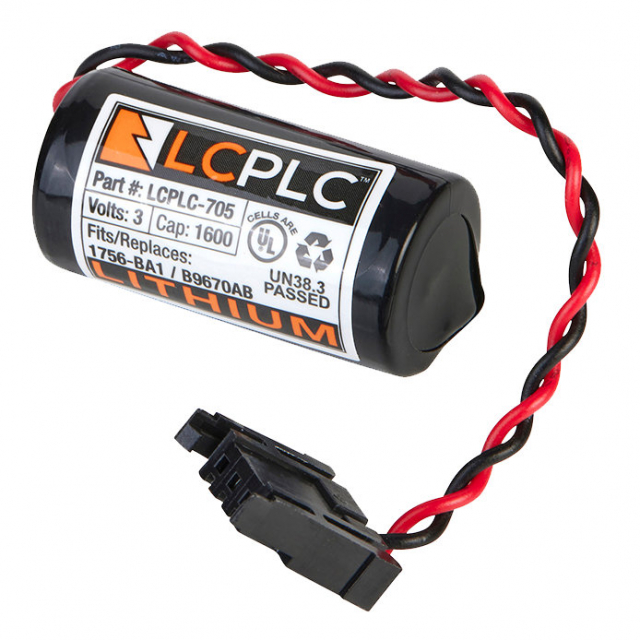 LCPLC-705 - Low Cost PLC Battery for Allen Bradley 1756-BA1, B9670AB, 756-L1 3V 2400MAH