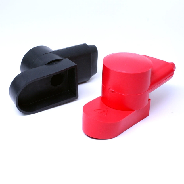 Battery Terminal Insulating Rubber Protector Covers 22mmx12mm Red Black 5 Pairs 