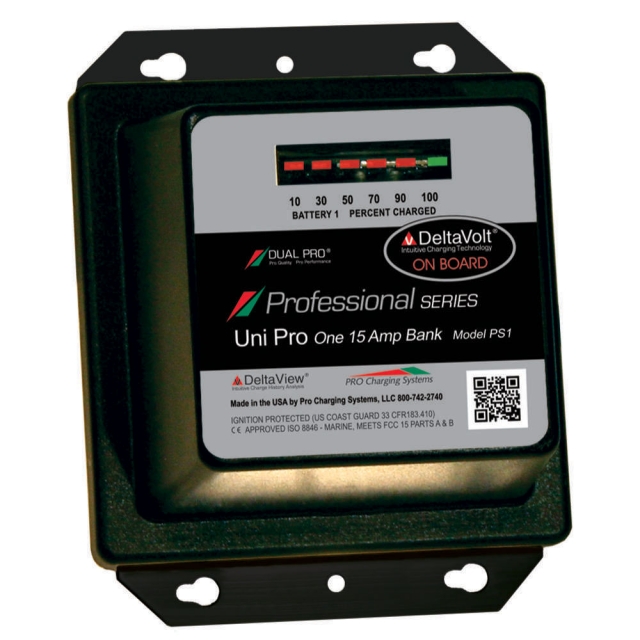 Pro Charging Systems / Dual Professional Series SS1 Battery Charger. 12V 15A Single Bank. Made in the USA.