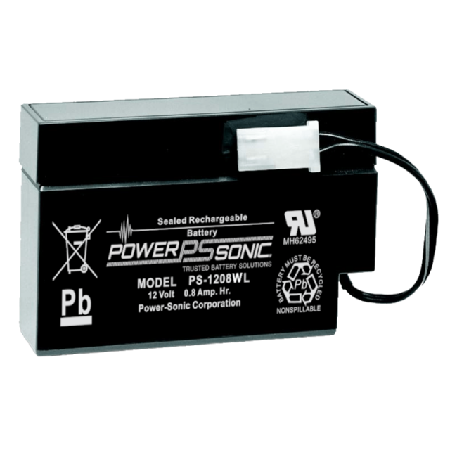 Power Sonic 12 Volt 0.8 Ah Battery, PS-1208WL