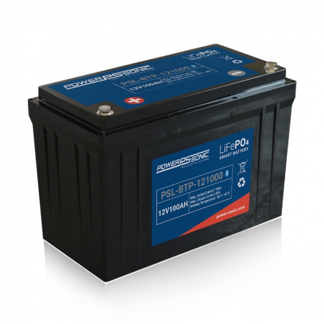 Power Sonic 12.8V 100Ah LiFePO4 Battery, PSL-BTP-121000