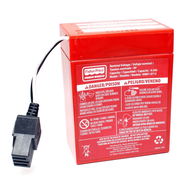 Power Wheels Battery - 6 Volt Red Case