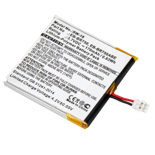 Replacement battery for Sony SmartWatch 3 and SWR50 smartwatches, 3.7V 280mAh Lithium Polymer