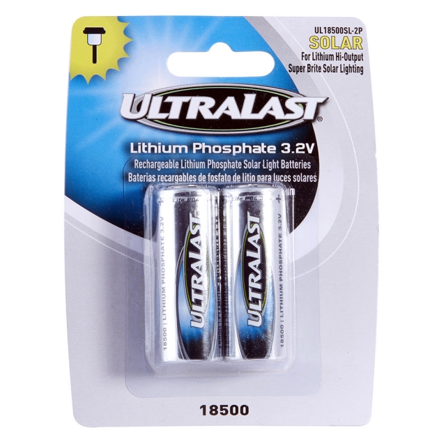 UltraLast UL18500SL-2P LiFePO4 Batteries, 2 Pack