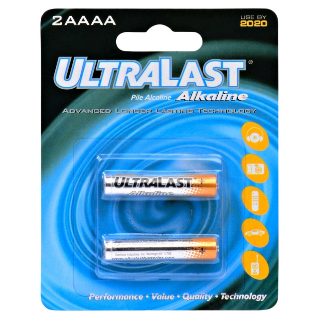 UltraLast AAAA Alkaline Batteries, 2 Pack