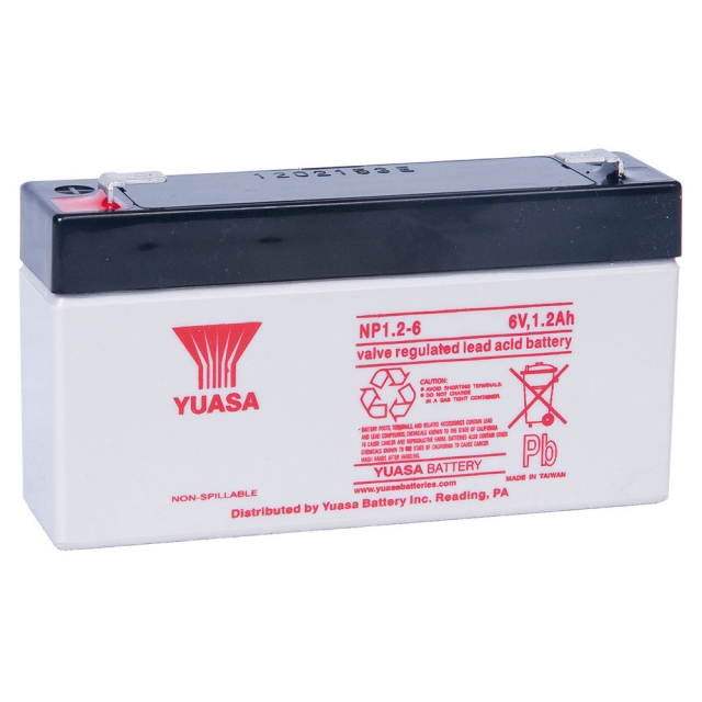 Yuasa 6 Volt 1.2 Ah Battery, NP1.2-6