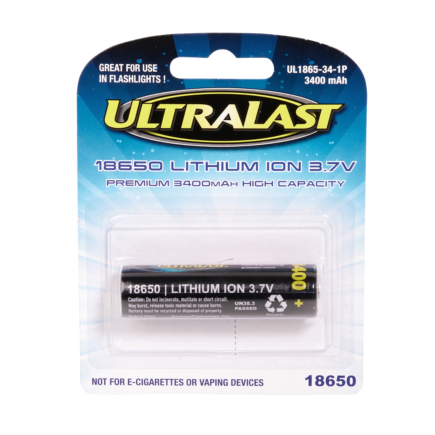 Ultralast Li-Ion 18650 3.7V 3400mAh - 1 PACK | Remy Battery