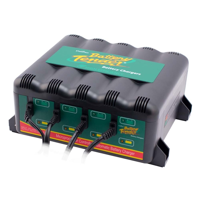Battery Tender 4-Bank (022-0148-DL-WH) 12 Volt 1.25 Amp Battery Charger Maintainer