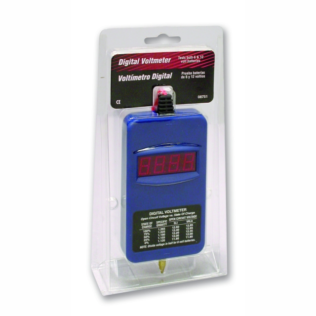 Deka Digital Voltage Meter, for 6 & 12 volt batteries, 08751