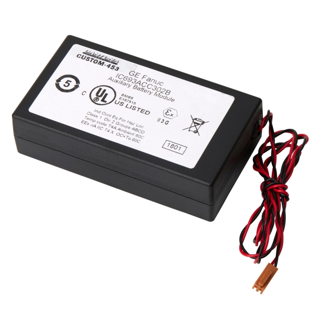 Replacement battery for GE Fanuc CPU374 programmable logic controllers.
