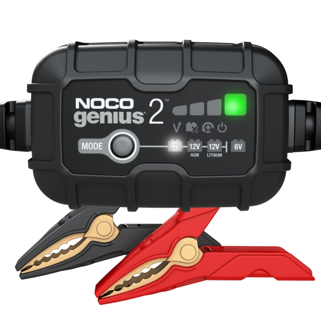 NOCO Genius GENIUS2 Battery Charger and Maintainer for 6 and 12 Volt Batteries.