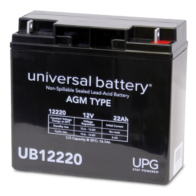 Universal UB12220 Sealed Lead Acid Battery, 12V 22AH