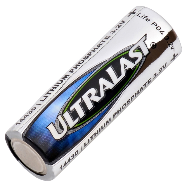 Ultralast 4/5AA 14430 Lithium Iron Phosphate, LiFePO4 Battery, 3.2V 400mAh