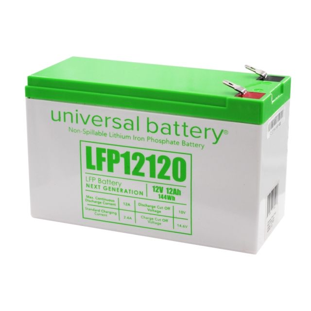 Universal LFP12120 LiFePO4 Battery, 12V 12AH