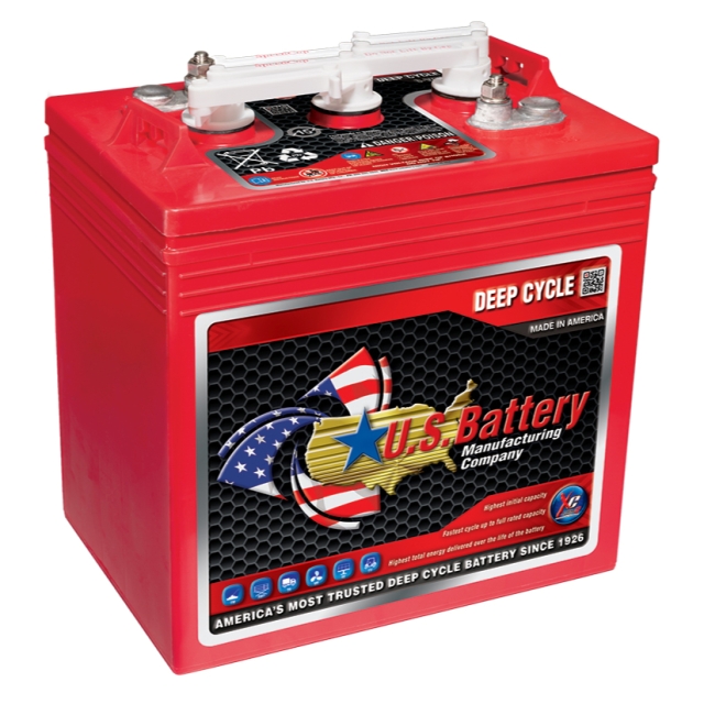 US Battery US 2000 XC2, 6V 220AH. Group Size GC2 battery. Deep cycle, excellent for electric vehicles, golf carts, industrial vehicle and equipment. 10-1/4" x 7-1/8" x 11-1/4"