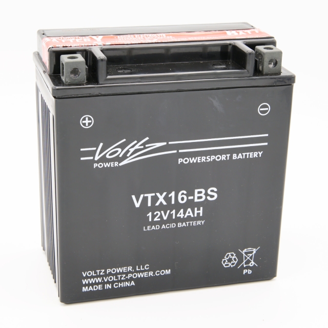 Voltz Power VTX16-BS AGM Power Sports Battery
