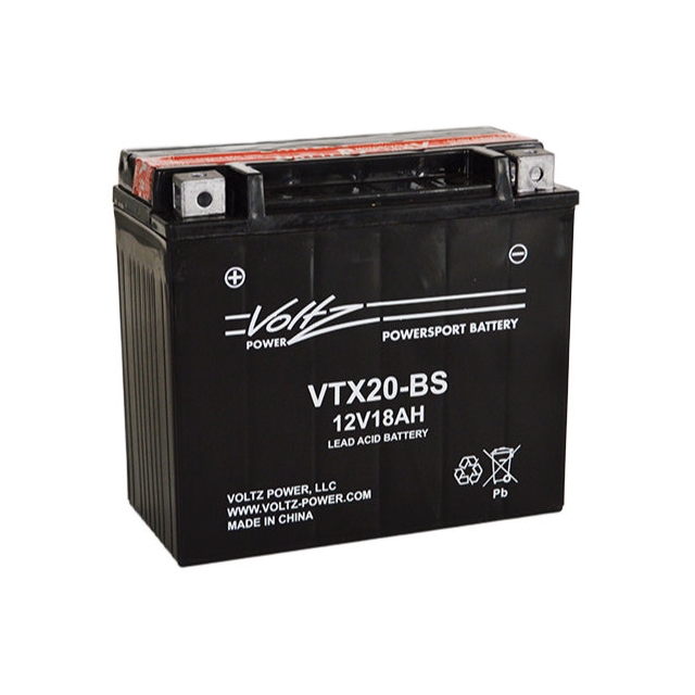 Voltz Power VTX20-BS AGM Power Sports Battery