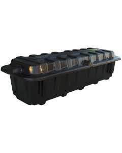 Dual group size 8D battery box, heavy-duty plastic construction, Made in USA