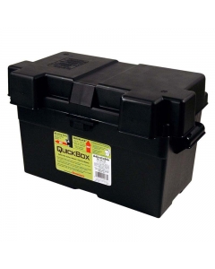 Adjustable plastic battery box for Group Size 24, 27 and 29 (31) batteries. Perfect for use  in marine applications. Made in the USA.