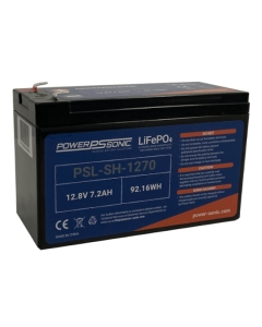 Power Sonic PSL-SH-1270 Lithium Battery. Lithium Iron Phosphate (LiFePO4), 12V (12.8V), 7AH (7.2AH) 92.16WH Battery