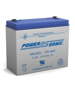 Power Sonic PS-490 - 4 Volt 9 Ah Sealed Lead Acid Battery